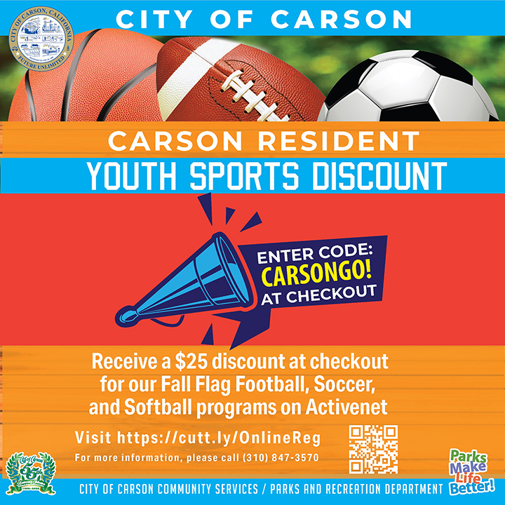 Carson Resident Youth Sports Discount Code